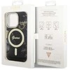 Guess GUHMP14XHTMRSK Apple iPhone 14 Pro Max 6.7″ juodos spalvos kietas dėklas Golden Marble MagSafe