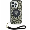 Guess HC IML Leopard Triangle Cord Strap Apple iPhone 16 MagSafe dėklas telefonui