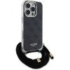 Guess GUHCP16XHC4SEK Apple iPhone 16 Pro Max 6.9″ juodos spalvos kietas dėklas Crossbody Cord 4G Print