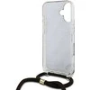 Guess GUHCP16SHC4SEW Apple iPhone 16 6.1" dėklas telefonui rudos spalvos/dėklas telefonui rudos spalvos Crossbody Cord 4G Print