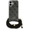 Guess GUHCP16SHC4SEW Apple iPhone 16 6.1" dėklas telefonui rudos spalvos/dėklas telefonui rudos spalvos Crossbody Cord 4G Print
