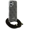 Guess GUHCP16SHC4SEW Apple iPhone 16 6.1" dėklas telefonui rudos spalvos/dėklas telefonui rudos spalvos Crossbody Cord 4G Print