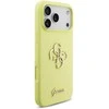 Guess Liquid Silicone 4G Metal Logo dėklas skirtas Apple iPhone 17 Pro Max geltonos spalvos