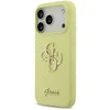 Dėklas Guess Liquid Silicone 4G Metal Logo Case for Apple iPhone 17 Pro geltonos spalvos