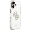 Guess PC/TPU Mirror 4G Glitter Logo MagSafe dėklas skirtas Apple iPhone 17 auksos spalvos