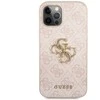 Dėklas Guess - Guess PU 4G Metal Logo Case for iPhone 12/12 Pro Rožinė