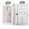 Guess - Guess PU 4G metalinis dėklas su logotipu, skirtas iPhone 13 Pro, Rožinė
