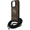 Guess PU 4G Metal Logo Crossbody Strap Apple iPhone 15 Pro Max dėklas telefonui rudos spalvos
