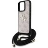 Guess PU 4G Metal Logo Crossbody Strap dėklas skirtas Apple iPhone 15 Pro Max rožinės spalvos