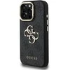 Guess PU 4G Metal Logo Stand Camera Frame dėklas skirtas Apple iPhone 16 Pro juodos spalvos