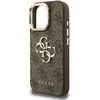 Guess PU 4G Metal Logo Stand Camera Frame dėklas skirtas Apple iPhone 15 Pro Max rudos spalvos
