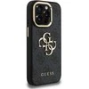 Guess PU 4G Metal Logo Stand Camera Frame dėklas skirtas Apple iPhone 15 Pro Max juodos spalvos
