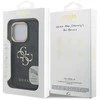 Guess PU 4G Metal Logo Stand Camera Frame dėklas skirtas Apple iPhone 15 Pro Max juodos spalvos