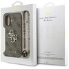 Dėklas „Guess“ PU 4G metalinis logotipo dirželis, skirtas „Apple iPhone 17“ rudos spalvos