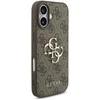 Dėklas „Guess“ PU 4G metalinis logotipo dirželis, skirtas „Apple iPhone 17“ rudos spalvos