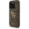 Guess PU 4G Metal Logo Strap dėklas skirtas Apple iPhone 15 Pro Max rudos spalvos