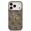 Guess PU 4G Metal Logo Strap Dėklas iPhone 18 Pro Brown
