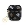 Guess PU 4G Peony Charm Apple AirPods 1/2 dėklas jūsų ausinėms juodos spalvos