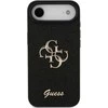 Guess PU Fixed Glitter 4G Metal Logo dėklas skirtas Apple iPhone 17 Air juodos spalvos