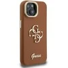 Guess PU Grained 4G Logo Stand Camera Frame dėklas skirtas Apple iPhone 14 rudos spalvos