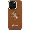 Guess PU Grained 4G Logo Stand Camera Frame dėklas skirtas Apple iPhone 15 Pro Max rudos spalvos