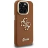 Guess PU Grained 4G Logo Stand Camera Frame dėklas skirtas Apple iPhone 15 Pro rudos spalvos