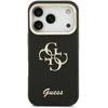 Guess PU Grained 4G Logo Stand Camera Frame dėklas skirtas Apple iPhone 17 Pro juodos spalvos
