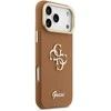 Guess PU Grained 4G Logo Stand Camera Frame dėklas skirtas Apple iPhone 17 Pro Max rudos spalvos