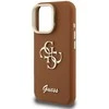 Guess PU Grained 4G Logo Stand Camera Frame dėklas skirtas Apple iPhone 15 Pro rudos spalvos
