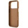 Guess PU Grained 4G Logo Stand Camera Frame dėklas skirtas Apple iPhone 17 Pro rudos spalvos