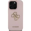 Guess PU Grained 4G Metal Logo Apple iPhone 15 Pro dėklas telefonui rožinės spalvos