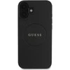Guess GUHMP16SPGHSMMK Apple iPhone 16 6.1″ juodos spalvos kietas dėklas Grained Gold Ring MagSafe