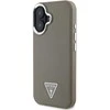 Guess PU Grained Triangle Logo Apple iPhone 16 dėklas telefonui rudos spalvos