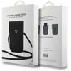 Dėklas Guess PU Grained Triangle Logo Phone Bag juodos spalvos