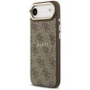 Guess PU Leather 4G Gold Frame MagSafe dėklas skirtas Apple iPhone 17 Air rudos spalvos