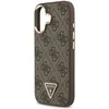 Guess PU Leather 4G Triangle Logo Gold Frame MagSafe dėklas skirtas Apple iPhone 17 rudos spalvos