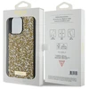 Apple iPhone 15 Pro Max Guess dėklas Rhinestone Metal Logo (GUHCP15XPFGSBSD) geltonos spalvos