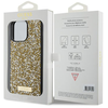 Apple iPhone 15 Guess dėklas Rhinestone Metal Logo (GUHCP15SPFGSBSD) geltonos spalvos