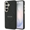 Dėklas Guess Saffiano Peony Embossed Ring MagSafe do Samsung Galaxy S26+ juoda