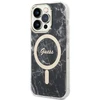 Guess Rinkinys GUBPP14XHMEACSK Dėklas+ Įkroviklis Apple iPhone 14 Pro Max 6,7″ juodos spalvos kietas dėklas Marble MagSa