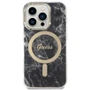 Guess Rinkinys GUBPP14XHMEACSK Dėklas+ Įkroviklis Apple iPhone 14 Pro Max 6,7″ juodos spalvos kietas dėklas Marble MagSa