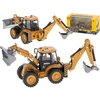 Ikonka Ekskavatorius-krautuvas buldozeris su kaušu Metalinis liejimo modelis H-toys 1704 1:50