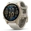 Išmanusis laikrodis Garmin Fenix 8 – 43 mm, AMOLED Sapphire, Šviesaus aukso ir rūko pilkos / tamsios smiltainio spalvos silikoninis dirželis