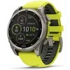 Išmanusis laikrodis Garmin Fenix 8 51mm, Solar, Sapphire, Titanas su ryškiai geltonu / grafito spalvos silikoniniu dirželiu