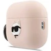 Karl Lagerfeld 3D Logo NFT Choupette Head Silicone dėklas skirtas AirPods Pro 3 Rožinė