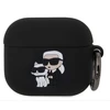 Karl Lagerfeld 3D Logo NFT Karl and Choupette silikoninis dėklas ausinėms AirPods 3 juodos spalvos