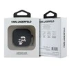 Karl Lagerfeld 3D Logo NFT Karl and Choupette silikoninis dėklas skirtas AirPods 4 juodos spalvos