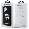 Karl Lagerfeld 3D Rubber Ikonik Apple iPhone 16 dėklas telefonui juodos spalvos