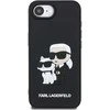 Karl Lagerfeld 3D Rubber Karl and Choupette dėklas skirtas Apple iPhone 16e juodos spalvos