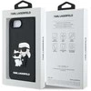 Karl Lagerfeld 3D Rubber Karl and Choupette dėklas skirtas Apple iPhone 16e juodos spalvos